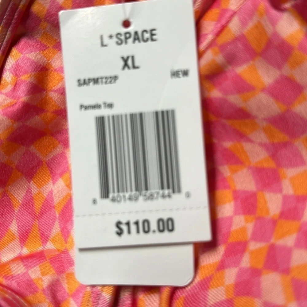 L*Space Pamela Top in Heat Waves Style SAPMT22P Size Extra Large NWT